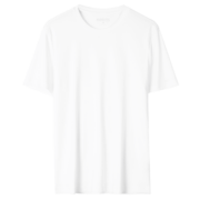 MARKLESS夏季新款液氨丝光棉t恤男抗皱纯棉短袖男士休闲透气上衣TXB0635M 白色 S