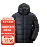 mont·bell 男士户外加厚连帽800蓬鹅绒羽绒服Alpine Down保1101407 BK S