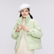 寒潮来了：BOSIDENG 波司登 冬季立领短款羽绒休闲时尚牛角扣羽绒服女