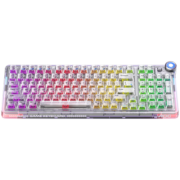 AOC K98透明蓝牙三模客制化机械键盘有线无线 RGB热插拔 98配列游戏电竞键盘 白透冰晶轴