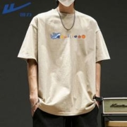 WARRIOR 回力 原创趣味水果鲨鱼短袖t恤男宽松大码青少年学生纯棉情侣半袖