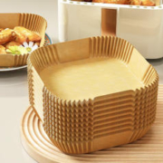 youqin 优勤 空气炸锅专用纸烤箱吸油垫纸家用 方形（3-6L炸锅用） 50张