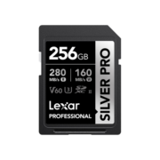 雷克沙（Lexar）256GB SD存储卡 C10 U3 V60 4K相机内存卡 读280MB/s 写160MB/s 捕捉光影（SILVER PRO）