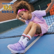 斯凯奇（Skechers）斯凯奇大童鞋夏季女童运动鞋时尚魔术贴轻便网孔儿童鞋子664168L 薰衣草色LAV 28.5