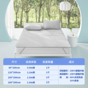 网易严选A类抗菌乳胶凉席可水洗宿舍单人 冰川蓝1.2m 两件套 凉席+枕套*1