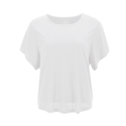 La Nikar 运动上衣女宽松开叉露背圆领短袖T恤跑步健身衣-S0450 白色 L