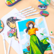 truecolor 真彩 丙烯马克笔24色美术彩笔儿童水彩笔不透色可叠色小画画笔无毒彩色笔diy36色丙烯笔