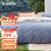 YANXUAN 网易严选 牛奶绒四件套 A类抗菌防静电可裸睡 蓝灰色 1.2m床三件套：适用1.5mx2m被芯