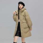 雪中飞 羽绒服中长款纯色连帽高品质90鸭绒2023新款秋冬户外女式