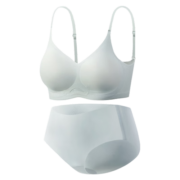 芬腾内衣女无痕无钢圈收副乳上托小胸聚拢收副乳文胸夏季薄款套装-J 黑色【单件】  L码（115-145斤）