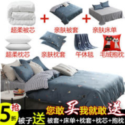 瑞弋丹 被子冬被全棉保暖加厚四件套宿舍单人学生被芯被褥全套装男春秋被
