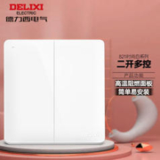 DELIXI 德力西 开关插座二开多控插座 二位中途开关面板 双开三控两开多控