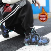 儿童冬季二棉鞋保暖旋转扣青少年运动鞋加绒男中大童棉鞋篮球鞋