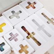 inomata 日本inomata十字收纳盒一次性手套保鲜袋储物盒盖子方形