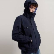 PEACEBIRD MEN 太平鸟男装 2024春秋季新款连帽工装外套男式夹克