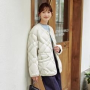 TANBOER 坦博尔 2023新款菱格羽绒服女轻暖百搭时尚冬外套