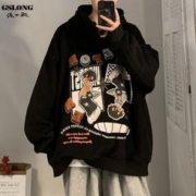 GSLONG 港士龙 美式高街卫衣男春季潮oversize衣服春秋款潮流痞帅连帽外套