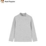 PLUS会员：Hush Puppies 暇步士 男童秋季简约舒适打底衫 花灰 150cm
