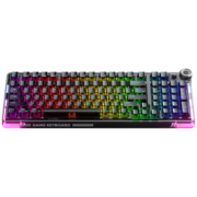 AOC K98 透明三模客制化键盘蓝牙有线无线 RGB热插拔 办公游戏电竞机械键盘 黑透【冰魄轴】段落轴 RGB灯效