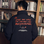 RickyisClown RIC黑胶唱片基础面包棉服美式立领宽松加厚外套