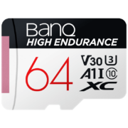 banq 64GB TF（MicroSD）存储卡 A1 U3 V30 4K 行车记录仪&安防监控专用内存卡 高度耐用 读速100MB/s