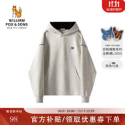 William fox&sons &威廉福克斯空气层科技弹力面料散边工艺破缝设计狐狸蓝标套头卫衣 灰色 L/50