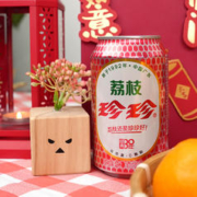 珍珍 荔枝饮料东北怀旧碳酸饮料低热量0脂肪汽水气泡水330ml*12罐