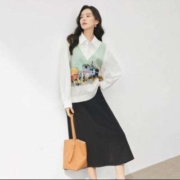 22日10点：DUIBAI 对白 凯伊莱文联名 撞色火车提花女式针织背心