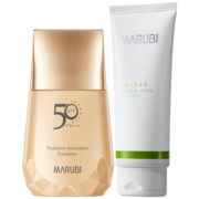 丸美（MARUBI）防晒补水舒缓修护套装 轻薄不油腻防晒乳SPF50 PA+++ 防晒霜军训 【小金钻40g+修护凝胶100g】