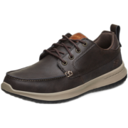 斯凯奇（Skechers）男鞋简约商务休闲鞋舒适百搭时尚低帮皮鞋 65869 巧克力色（牛剖层皮革） 39.5