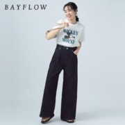 BAYFLOW牛仔裤女2024年春季宽松潮流日系直筒拉链阔腿裤906559