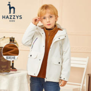 寒潮来了、拜年童装：HAZZYS 哈吉斯 男童简约时尚可拆卸风衣