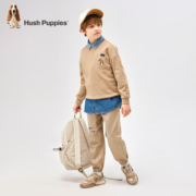 暇步士（Hush Puppies）童装儿童男童女童套头卫衣2024春季新款舒适柔软时尚卫衣 暖卡其 140cm