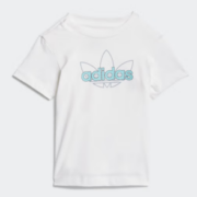 adidas 阿迪达斯 三叶草男婴童圆领短袖T恤GN2254 白色