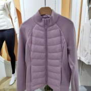 莫诗尼 lulu大鹅雨绒服短款新款白ya绒轻薄修身防风羽套女 紫色 L（130-150斤）
