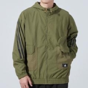 限尺码：adidas 阿迪达斯 男子连帽运动休闲夹克 H65369