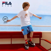 FILA 斐乐 儿童童装2024夏新款中大童男女童短袖星球T恤