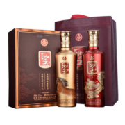 五粮液圣酒龙马精神四川纯粮喜宴52度500ml浓香型白酒礼盒2瓶装过年送礼