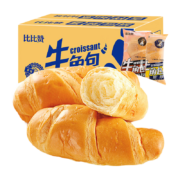 Plus会员、概率券:比比赞 牛角包原味800g/箱 手撕面包