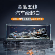Bessn 金晶五线汽车级超白缸玻璃鱼缸客厅裸缸家用水草溪流缸小型乌龟缸 8mm厚金晶五线超白60*40*40cm送上楼