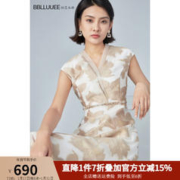 BBLLUUEE 粉蓝衣橱2022夏装粉蓝衣橱浮若暗香东方感连衣裙女522L08 155/36/S