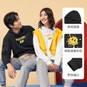 SKECHERS 斯凯奇 2023秋冬新款针织印花连帽卫衣女运动圆领上衣男女