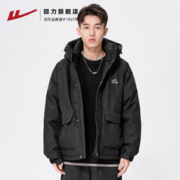 WARRIOR 回力 羽绒服男款秋冬季加厚保暖棉服男士户外美式工装连帽外套九江