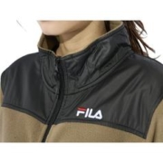FILA 斐乐 日本直邮FILA 微绒立式夹克女米色运动健身夹克防寒442641-BE