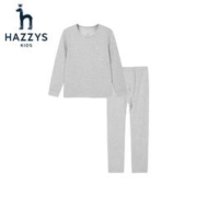 京东PLUS：HAZZYS 哈吉斯 儿童保暖厚秋衣秋裤 花灰 155