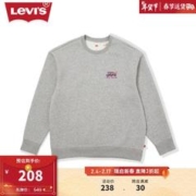Levi's 李维斯 2023秋季男士圆领加绒卫衣复古休闲潮流时尚舒适保暖百搭 灰色 XL