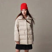 Gap 盖璞 女装秋季防风雨远红外发热保暖宽松中长收腰羽绒服 720900