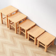 EZRA 实木小凳子家用结实小板凳大人方凳木头矮凳客厅木质换鞋凳木凳子
