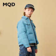 MQD 马骑顿 童装男童衬衫式短款羽绒服2022年冬装新款儿童拼接保暖外套
