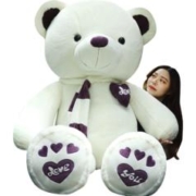 百亿补贴：爱尚熊 毛绒玩具 80cm紫围巾熊（拉链可拆洗）